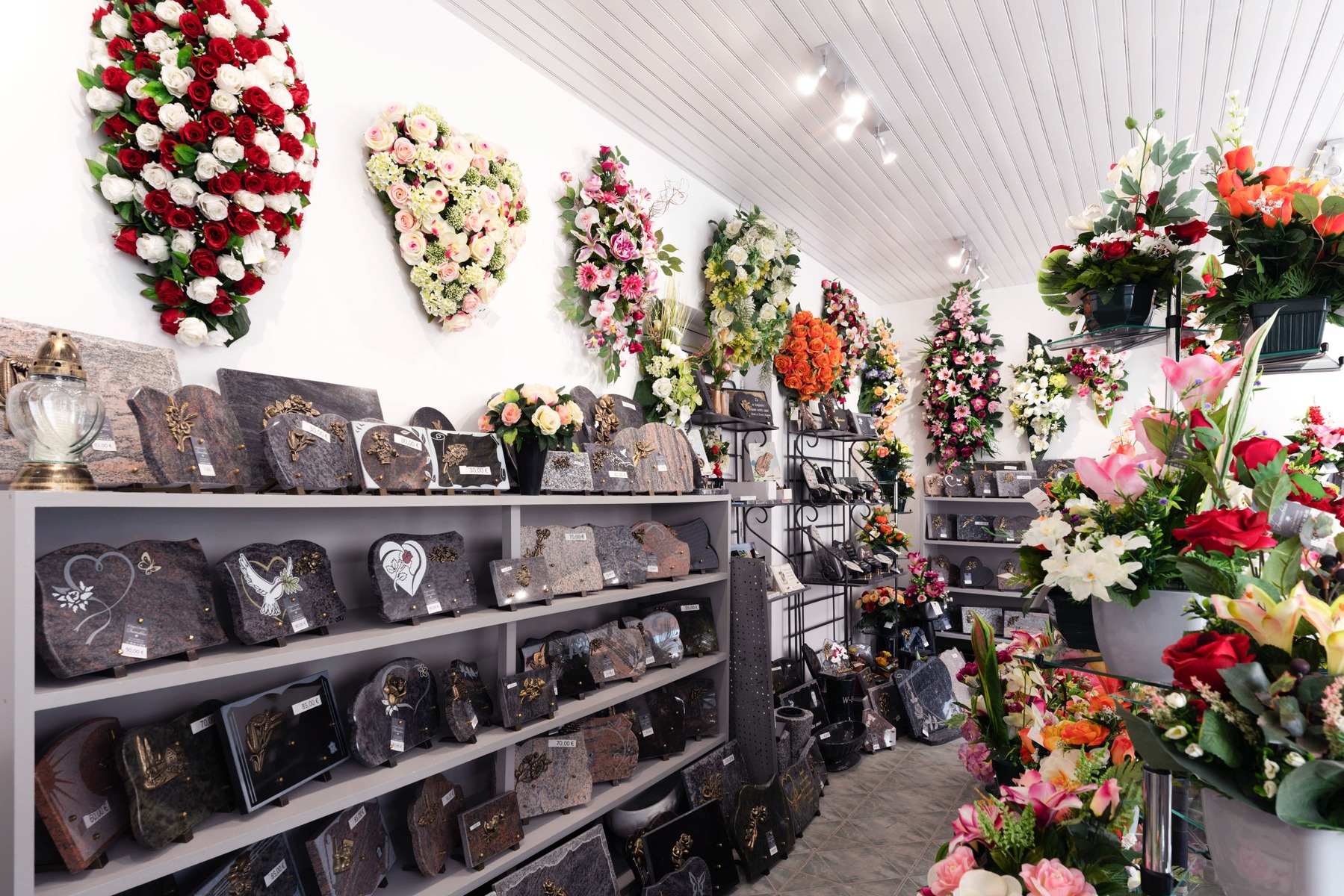 produits au magasin funeraire